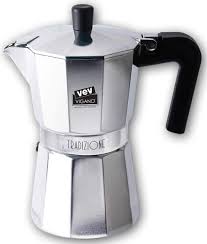 espresso maker, 3 cup, stove top, aluminum, VEV, made in Italy