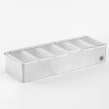 Condiment server, hammered stainless steel, 6 compartments