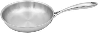 frying pan, 8.5" diameter, stainless steel tri-ply....NO RIVETS