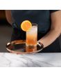 Serving tray, 9" diameter  Rose Gold s/s " Modern Edge"