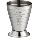 jigger, s/s, graduated from 1/2oz to 2 1/2oz