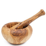 mortar & pestle, olive wood, large, 20cm dia.