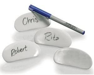 place markers, reusable, white ceramic