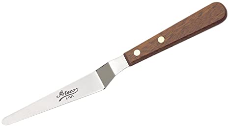 off set s/s spatula, tapered, wood handle, made in Japan