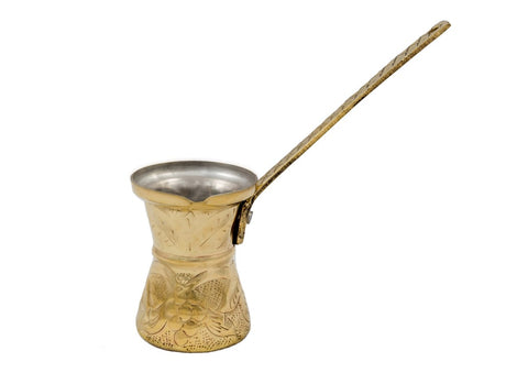 Greek coffee pot, brass, engraved 3.38oz/100ml