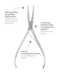 fish bone pliers, solid s/s, made in Germany