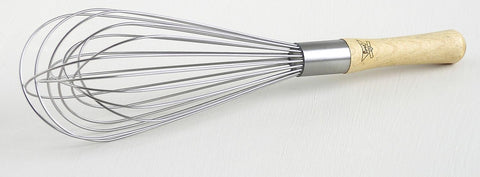 whip, 12", medium wire, balloon, wooden handle - Best Mfg