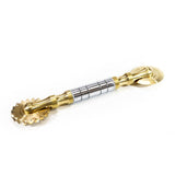 pasta & pastry cutter, chrome handle w/ brass, plain & fluted wheels