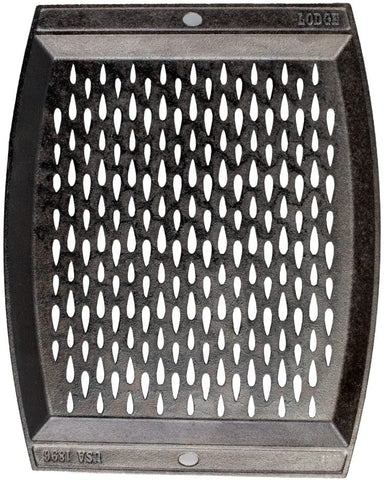 rectangular grill topper by Lodge, made in USA