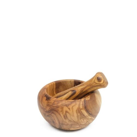 mortar & pestle, olive wood, small, 8cm dia.