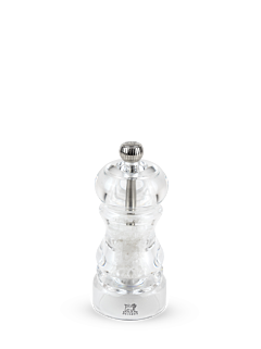 salt mills, Peugeot, Nancy, clear acrylic, 3.5" / 9cm