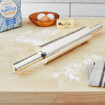 rolling pin w/ handles, s/s