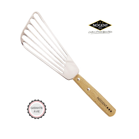 fish spatula, Nogent, natural wood handle, made in France