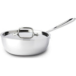 All-Clad, D3 Stainless 3-ply Bonded Cookware, Saucier Pan w/ lid, 2 qt, #4212