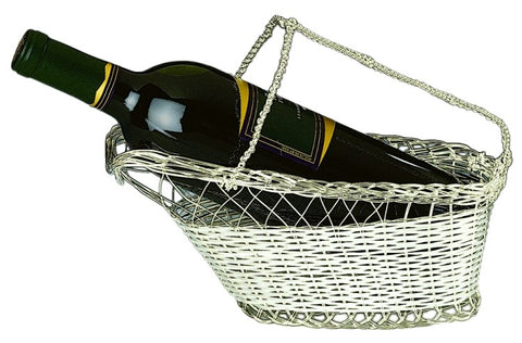 wine bottle cradle, silver-plated