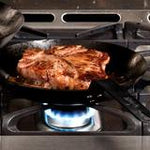 seasoned steel skillet, 10" by Lodge, made in USA