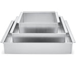 cake pans, square, 2" deep, h/d aluminum, Crown, made in Canada