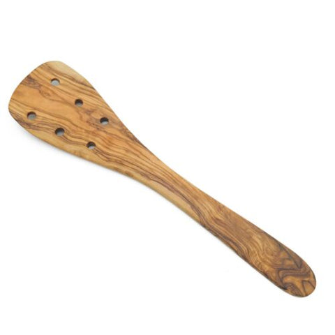 spatula/ turner, perforated, olive wood