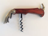 wine opener , rosewood and stainless, with velvet lined hinged box