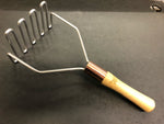 potato masher, 10" - wood handle with copper ferrule