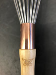whip, 12", wood handle, light wire, French with copper ferrule