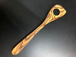 spoon with point & hole, olive wood, 12" / 30cm