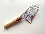 whip, 10", light wire, balloon, wooden handle w/ copper ferrule