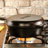 cast iron 3.2qt combo-cooker, by Lodge, made in USA