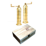 salt & pepper mill set, solid brass, 8" by Alexander