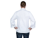 chef's jackets, 100% Egyptian cotton, white, long sleeves, made in Canada