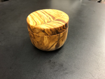 salt box, olive wood, 4" dia. x 3" high