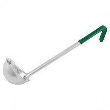 ladle, XH duty, 6oz, green plastic coated handle
