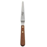 off set s/s spatula, tapered, wood handle, made in Japan