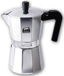 espresso maker, 6 cup, stove top, aluminum, VEV, made in Italy