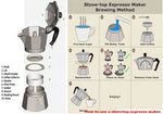 espresso maker, 6 cup, stove top, aluminum, Bialetti, made in Italy