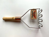 potato masher, 10" - wood handle with copper ferrule