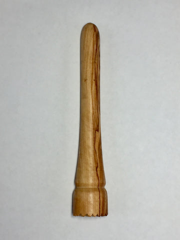 muddlers, olive wood, heavy duty, flat end, waffle bottom