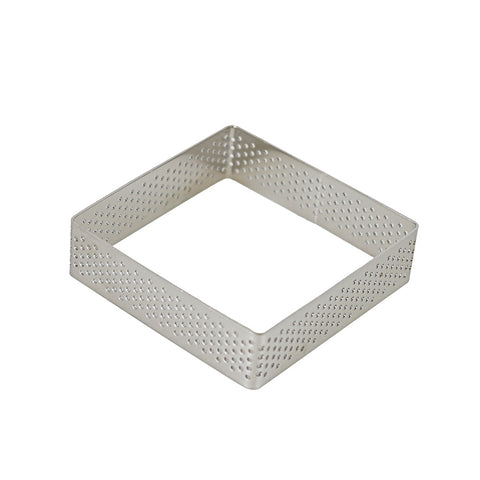 tart ring, s/s perforated, square