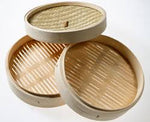 bamboo steamer, 3pc kit, 8" diameter