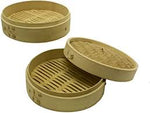 bamboo steamer, 3pc kit, 10" diameter
