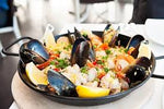 paella pan, hammered steel, made in Spain