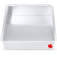 rectangular cake/ roast pan, 2" deep, h/d aluminum, Crown, made in Canada