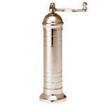salt mill, nickel-matt finish plated brass, 8" by Alexander, #708