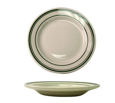 plates, Verona, 6 5/8" restaurant quality w/ green stripes