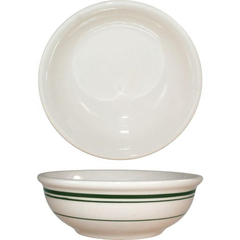 soup bowl / Verona, nappie, 10oz, restaurant quality w/ green bands