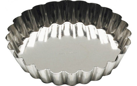 tart / flan pan, tin plated, fixed bottom, made in France