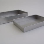 rectangular cake/ roast pan, 2" deep, h/d aluminum, Crown, made in Canada