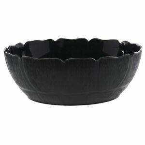 Salad / serving bowl, 9", black poly-carbonate, made in USA